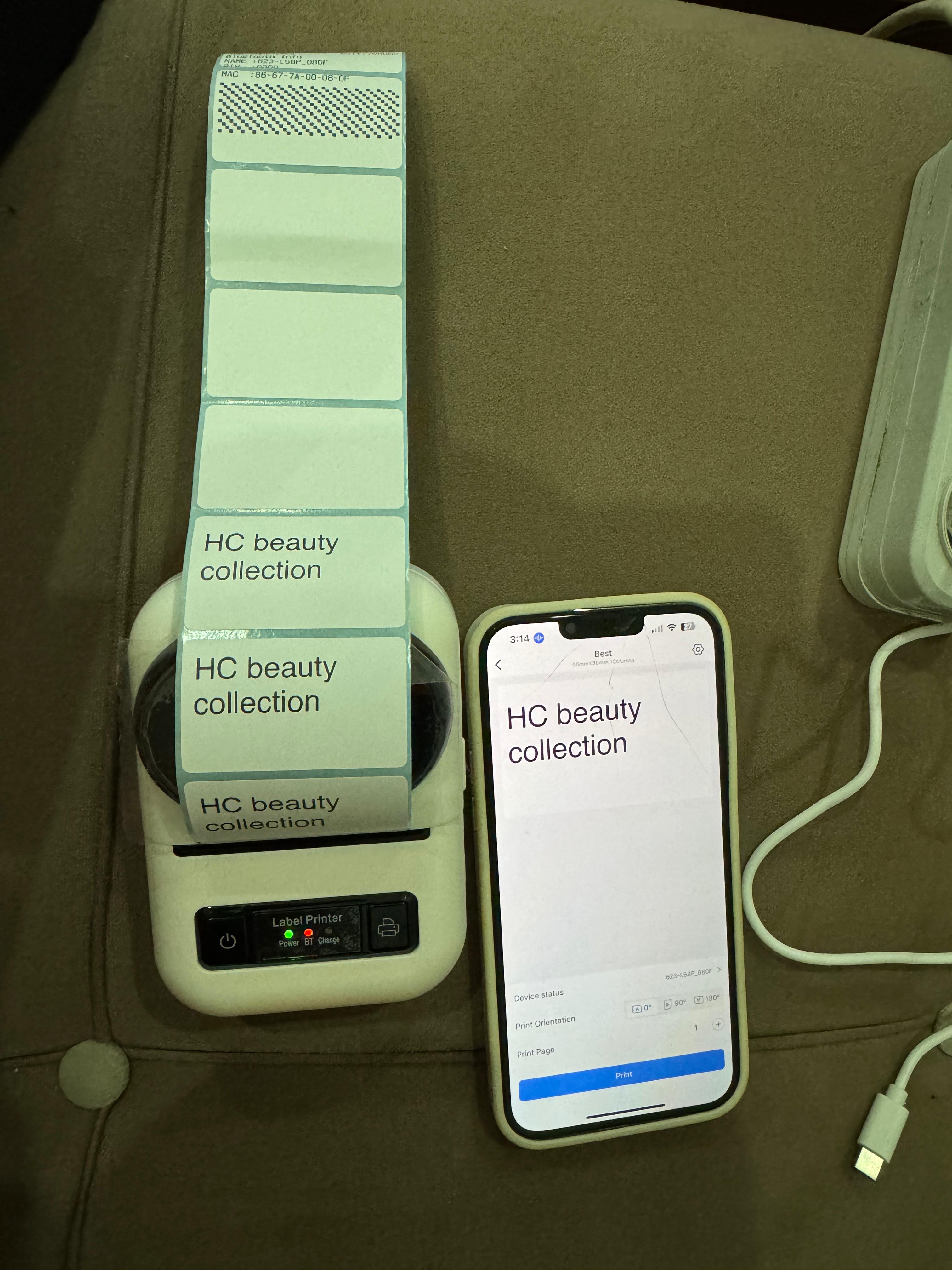 Mini printer sticker label